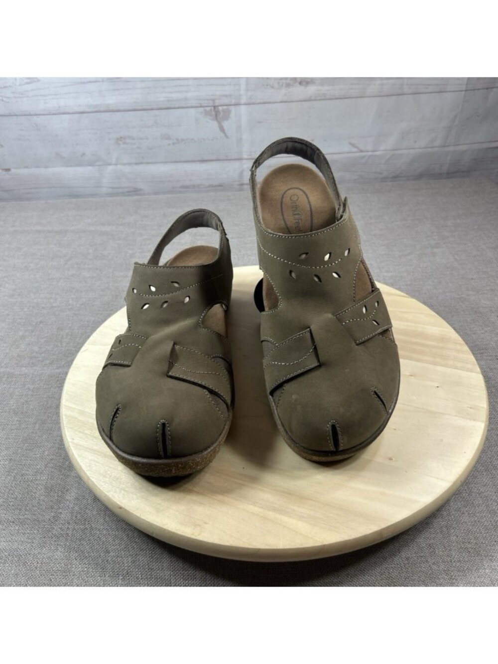 Orthofeet Celeste Closed-toe Sandals Women’s US Size 10.5 D Wide Beige Sage